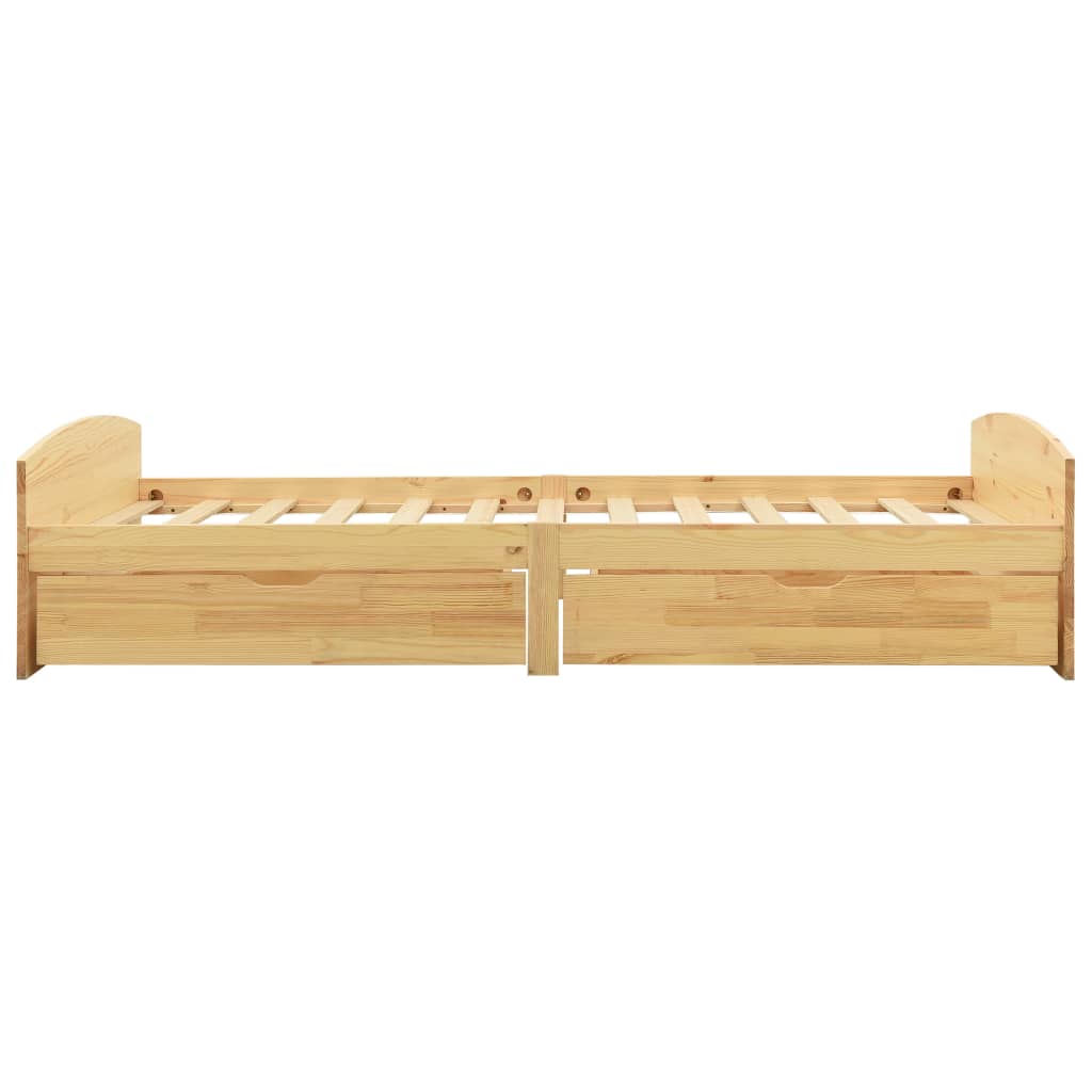 Einzelbett Kiefer-Massivholz Bettgestell Palettenbett Holzbett Bett 90x200 cm - Bild 19 von 56