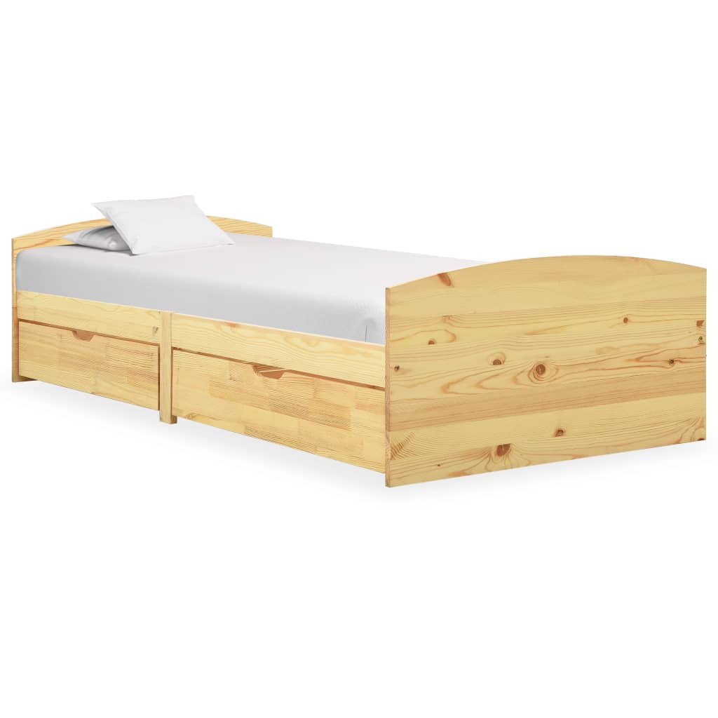Einzelbett Kiefer-Massivholz Bettgestell Palettenbett Holzbett Bett 90x200 cm - Bild 16 von 56