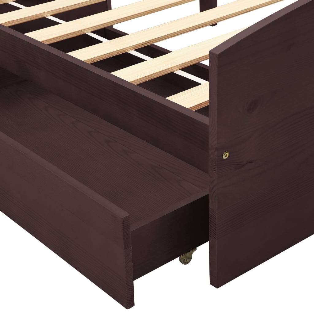 Einzelbett Kiefer-Massivholz Bettgestell Palettenbett Holzbett Bett 90x200 cm - Bild 14 von 56