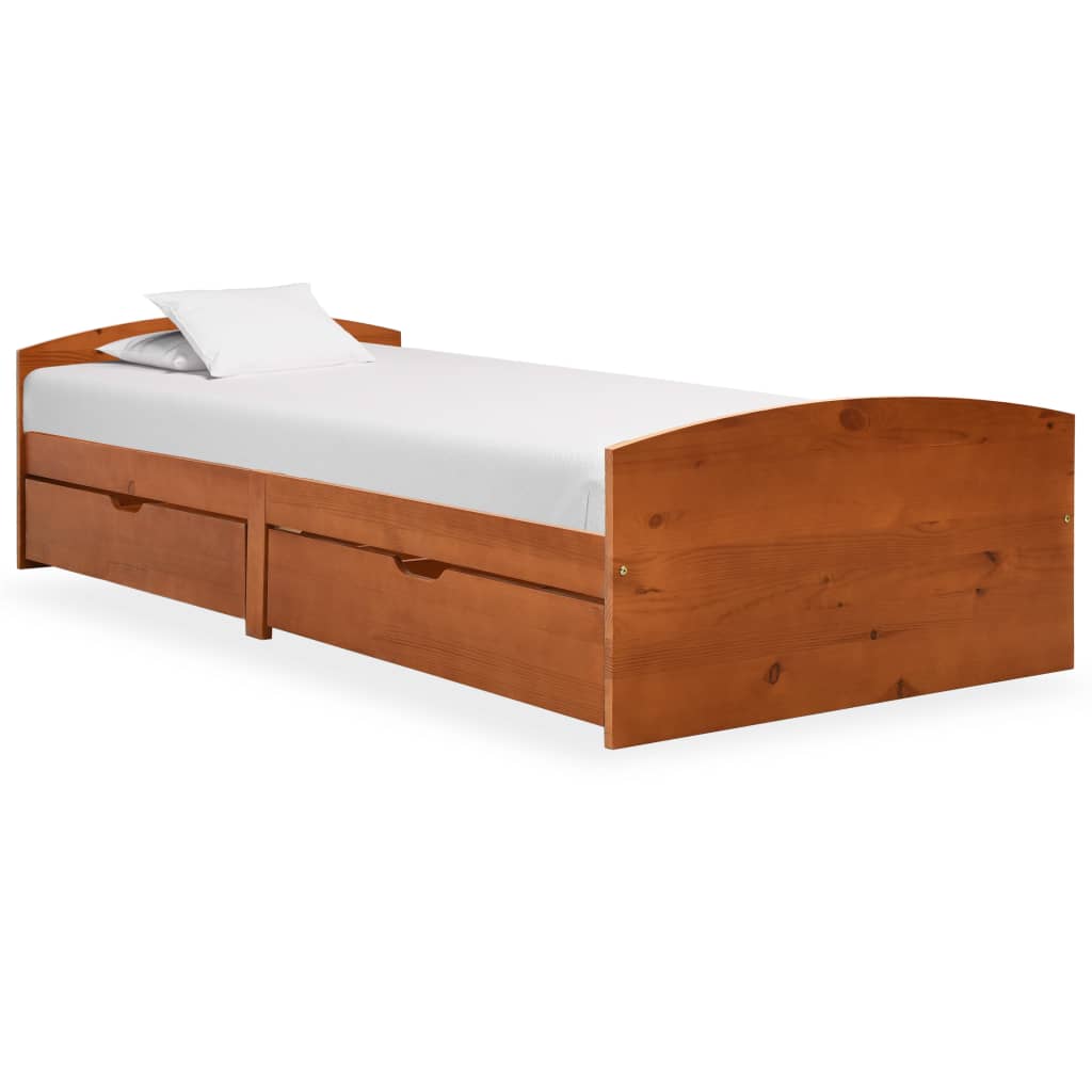 Einzelbett Kiefer-Massivholz Bettgestell Palettenbett Holzbett Bett 90x200 cm - Bild 30 von 56