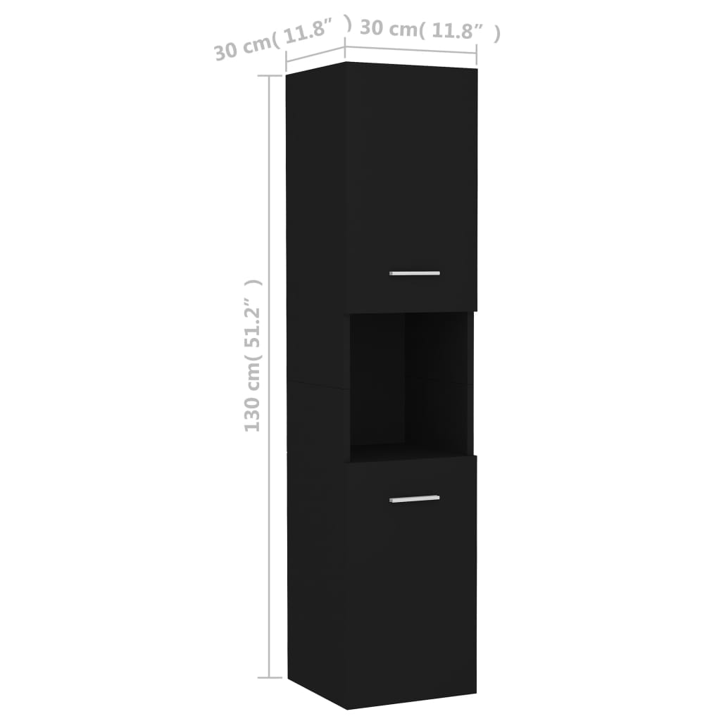 Badschrank Wandschrank Hochschrank Badezimmerschrank Hängeschrank 30x30x130cm - Bild 84 von 153