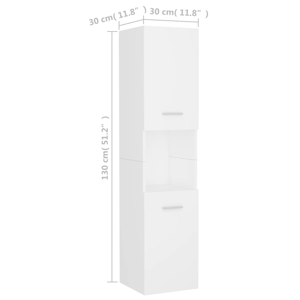 Badschrank Wandschrank Hochschrank Badezimmerschrank Hängeschrank 30x30x130cm - Bild 94 von 153