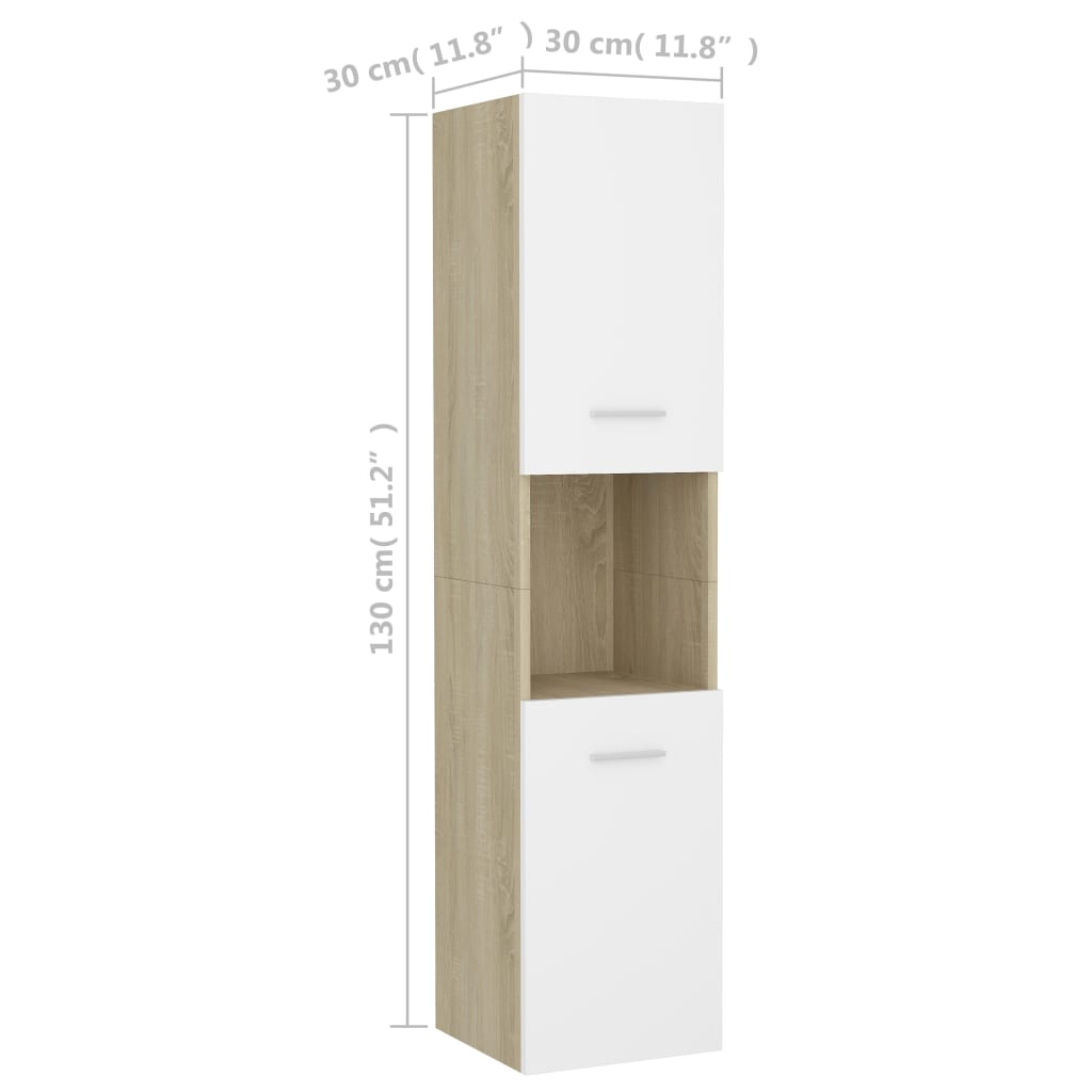 Badschrank Wandschrank Hochschrank Badezimmerschrank Hängeschrank 30x30x130cm - Bild 42 von 153