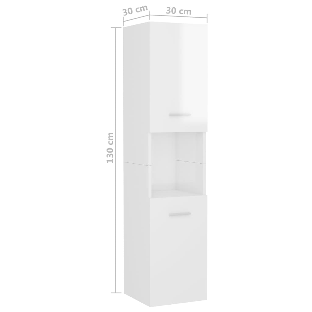 Badschrank Wandschrank Hochschrank Badezimmerschrank Hängeschrank 30x30x130cm - Bild 32 von 153