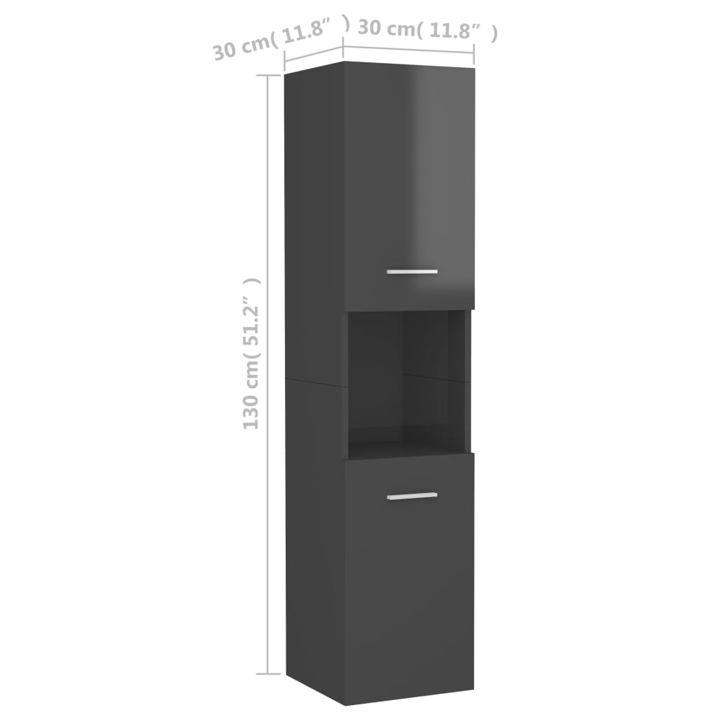 Badschrank Wandschrank Hochschrank Badezimmerschrank Hängeschrank 30x30x130cm - Bild 13 von 153
