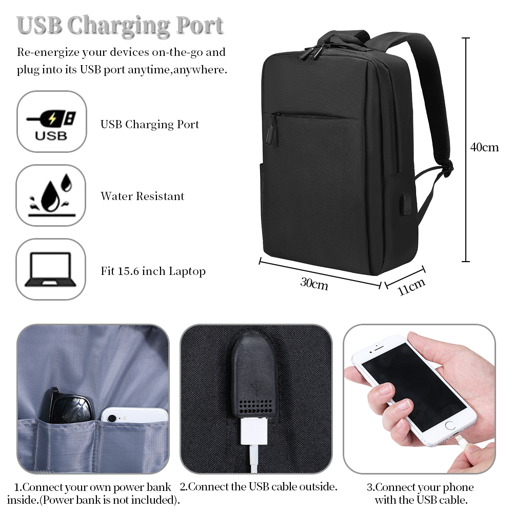 16 inch Laptop Backpack Women's With USB Charger
