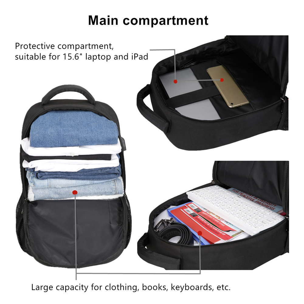 15.6" 17.3" Mens Large Backpack Business School Bag Waterproof Sport Laptop Bags - Picture 68 of 101