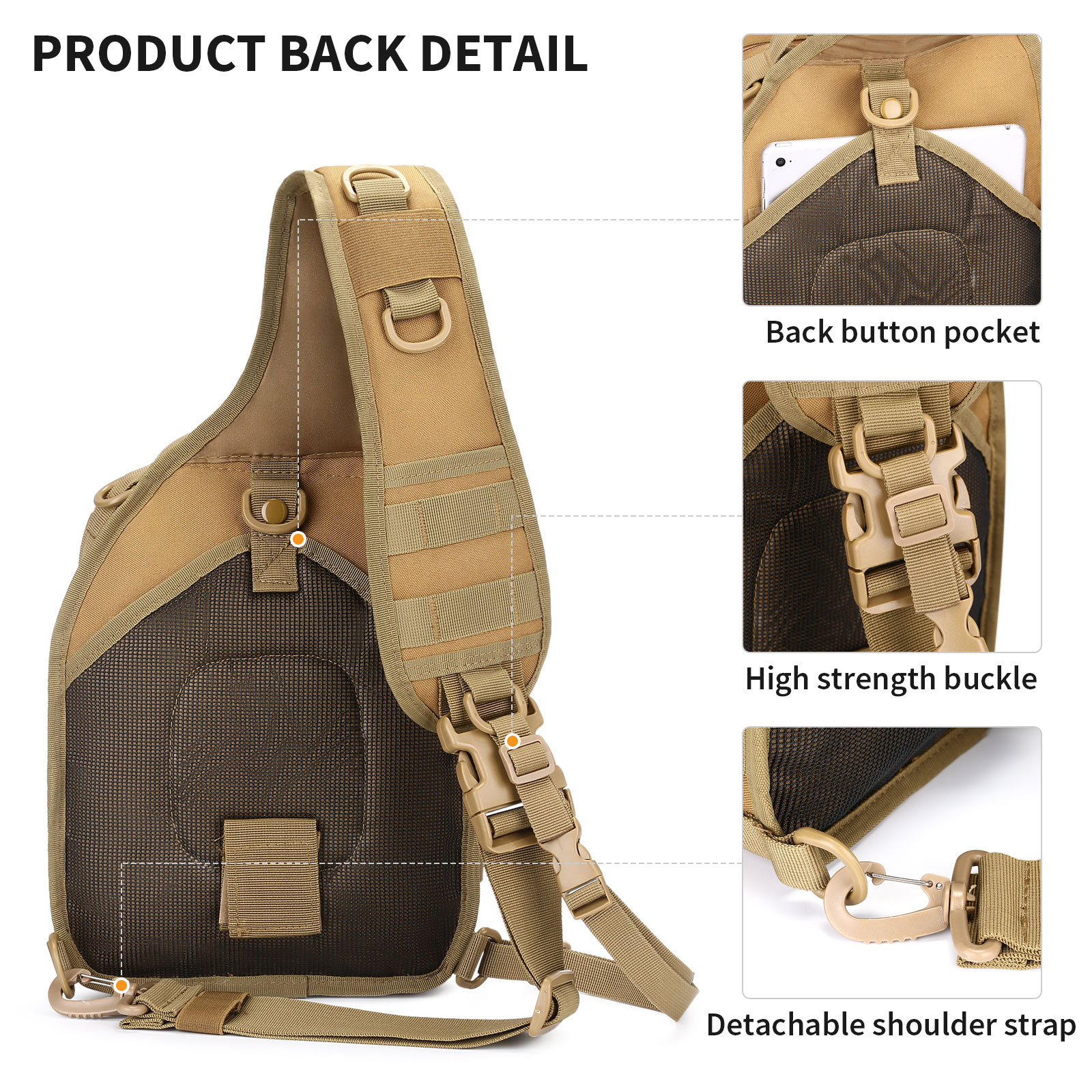 Military Tactical Chest Sling Bag Molle Crossbody Men Outdoor Shoulder Backpack - Picture 35 of 43