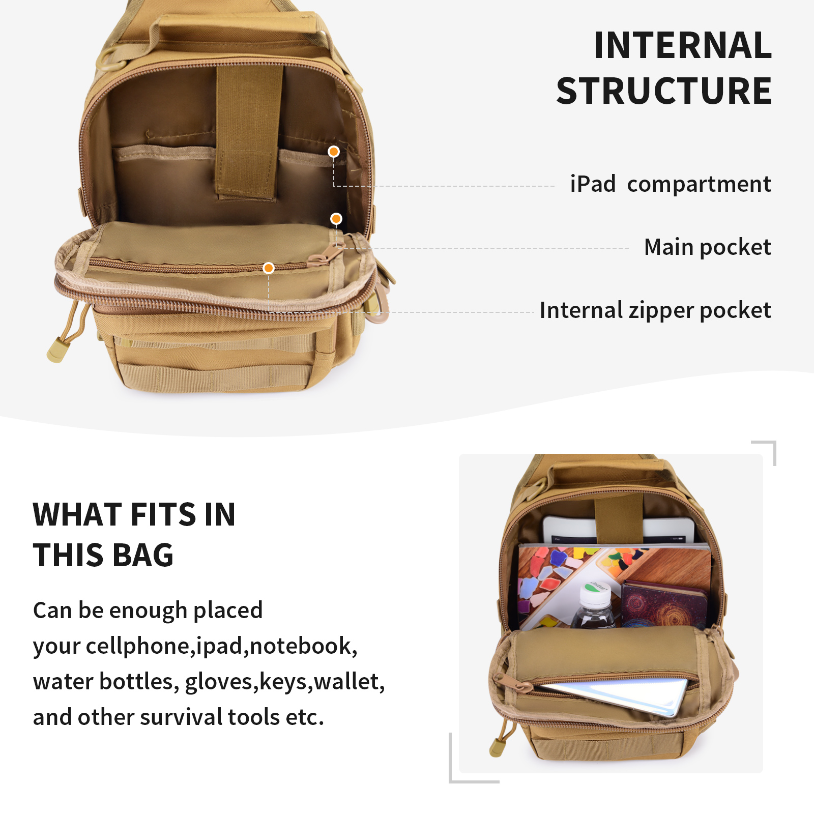 Military Tactical Chest Sling Bag Molle Crossbody Men Outdoor Shoulder Backpack - Picture 33 of 43