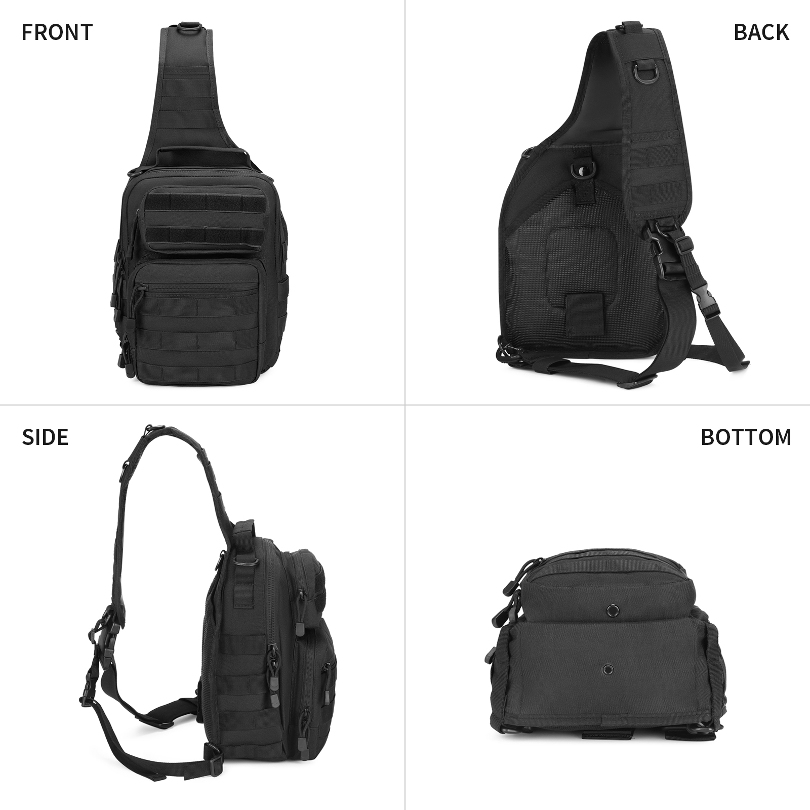 Military Tactical Chest Sling Bag Molle Crossbody Men Outdoor Shoulder Backpack - Picture 24 of 43