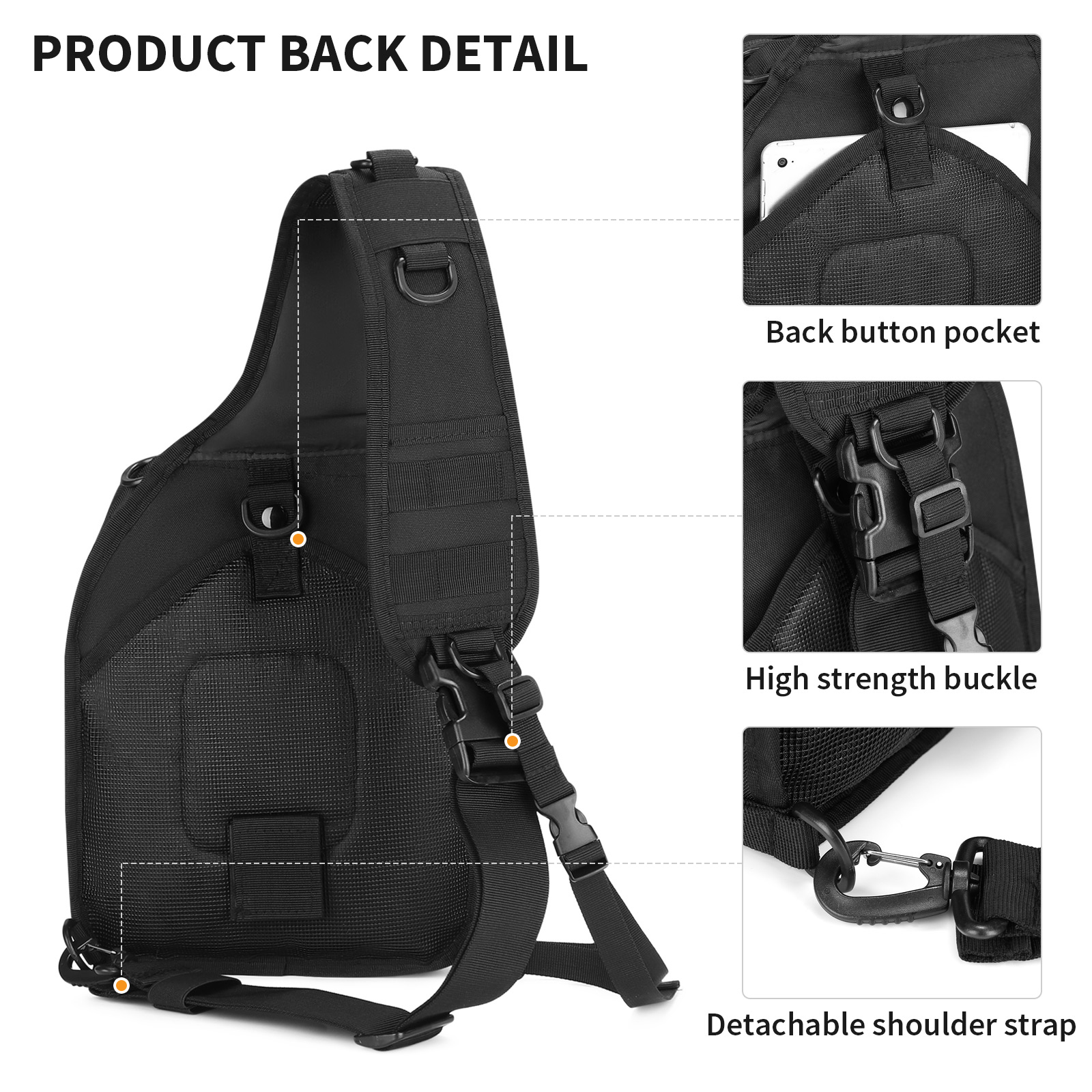 Military Tactical Chest Sling Bag Molle Crossbody Men Outdoor Shoulder Backpack - Picture 27 of 43