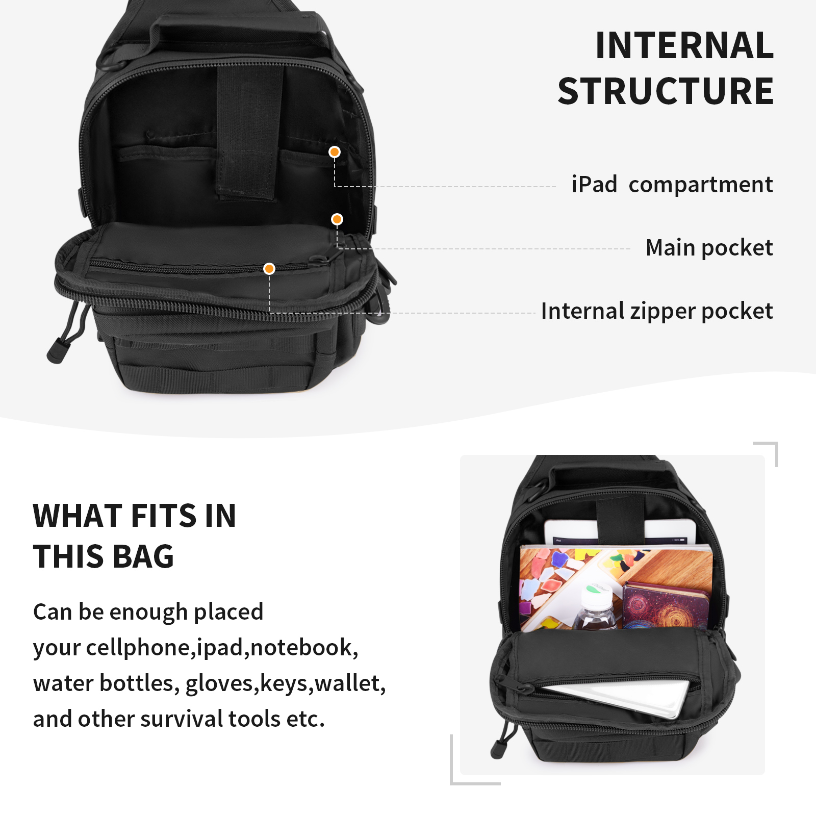 Military Tactical Chest Sling Bag Molle Crossbody Men Outdoor Shoulder Backpack - Picture 26 of 43