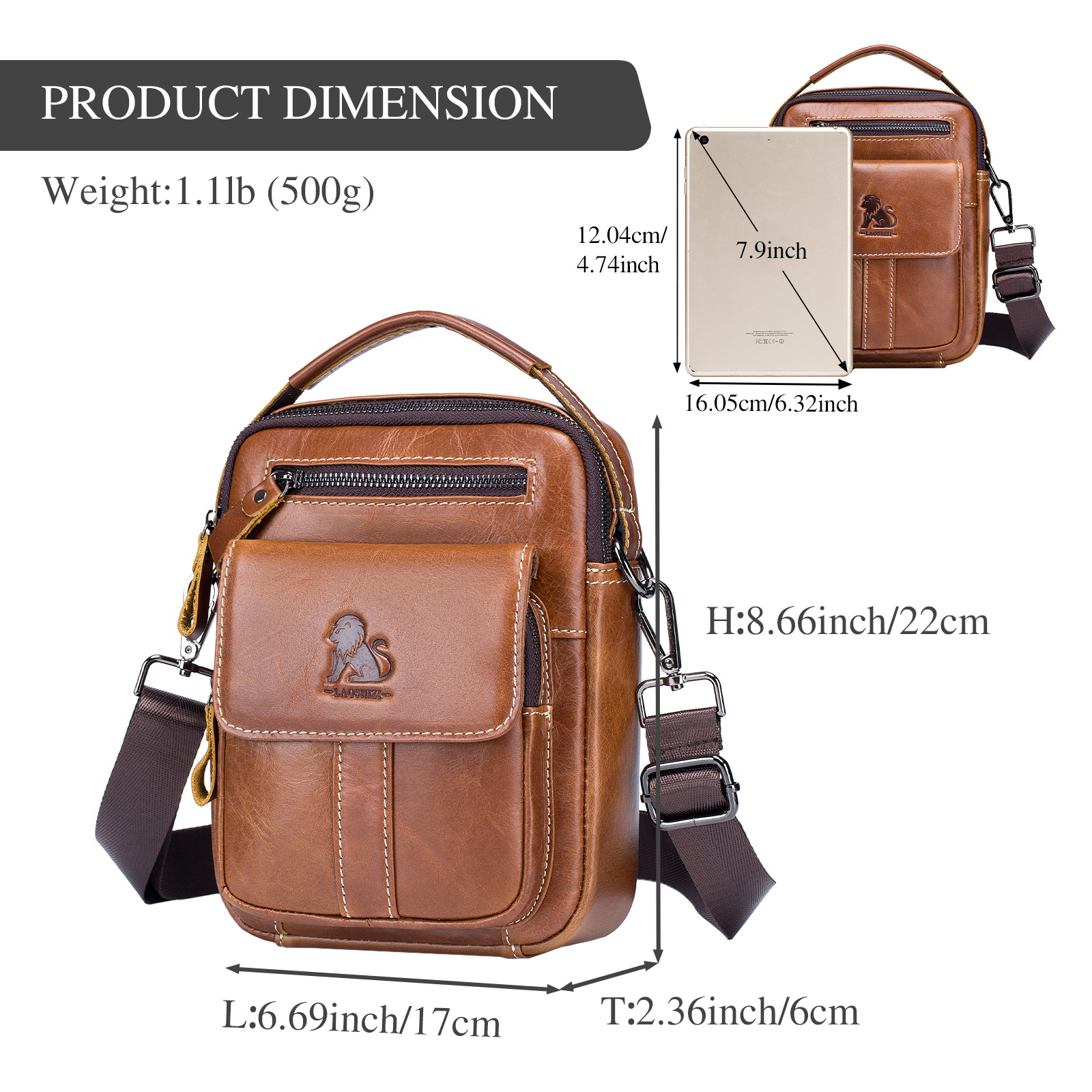 Vintage Men Messenger Shoulder Bag Genuine Leather Business Travel Handbag New - Picture 48 of 58