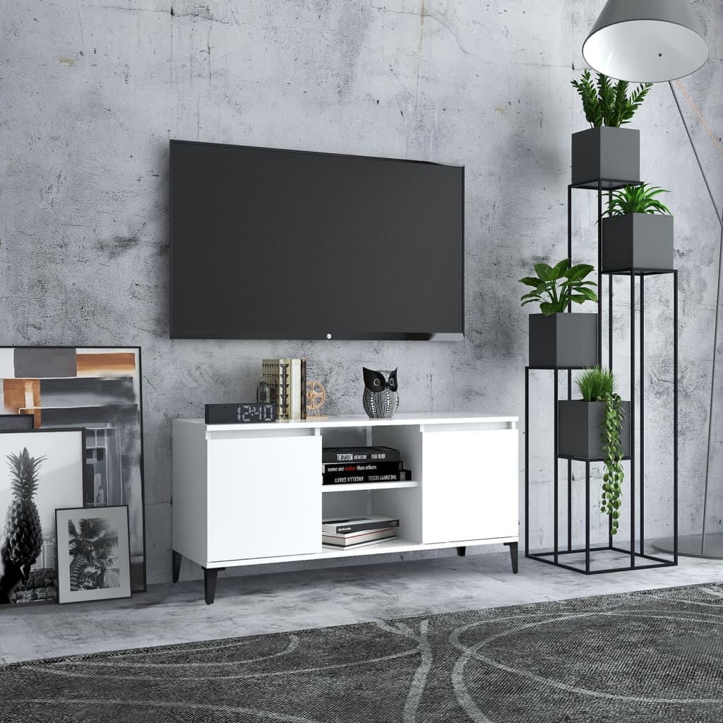 TV Schrank Schublade Fernsehschrank Lowboard Fernsehtisch Holz Mit Metallbügel - Bild 16 von 24