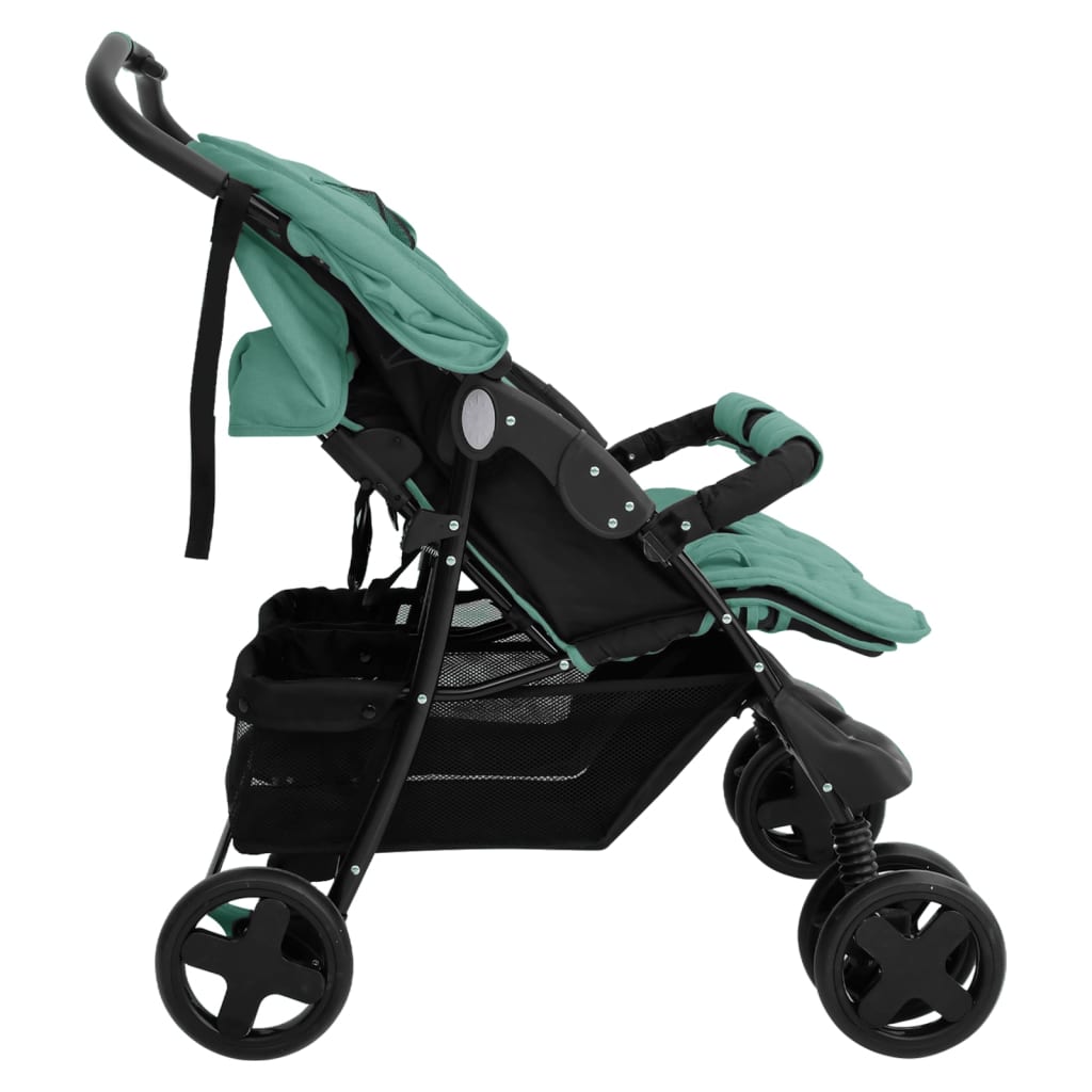 Zwillingswagen Zwillingsbuggy Geschwisterbuggy Falten Buggy Kinderwagen Stahl - Bild 67 von 72