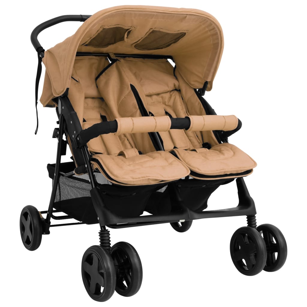 Zwillingswagen Zwillingsbuggy Geschwisterbuggy Falten Buggy Kinderwagen Stahl - Bild 29 von 72