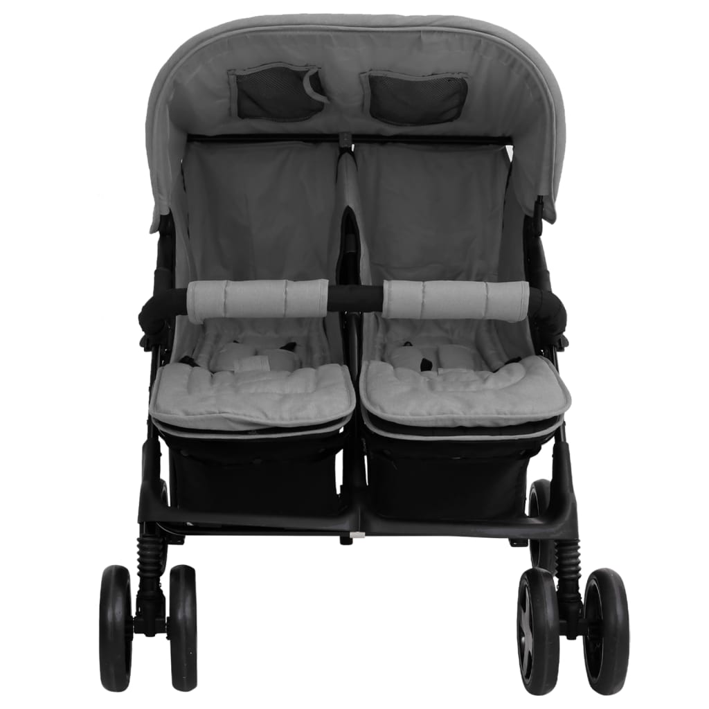 Zwillingswagen Zwillingsbuggy Geschwisterbuggy Falten Buggy Kinderwagen Stahl - Bild 11 von 72
