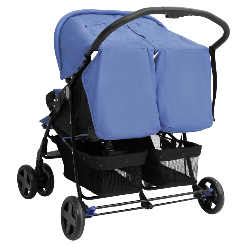 Zwillingswagen Zwillingsbuggy Geschwisterbuggy Falten Buggy Kinderwagen Stahl - Bild 47 von 72
