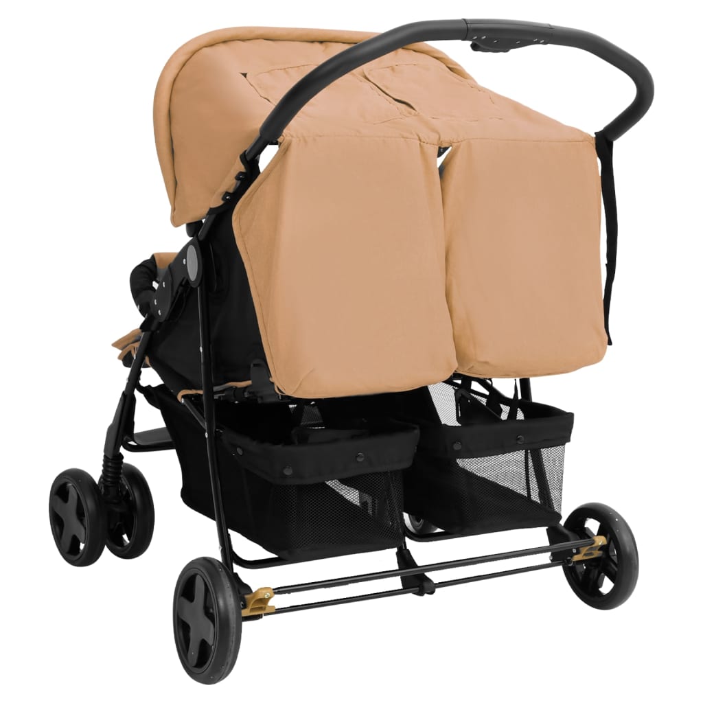 Zwillingswagen Zwillingsbuggy Geschwisterbuggy Falten Buggy Kinderwagen Stahl - Bild 36 von 72