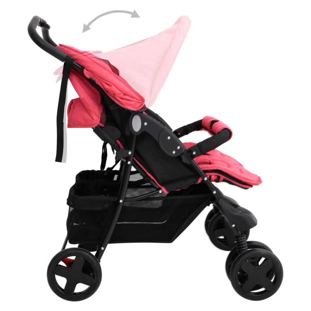 Zwillingswagen Zwillingsbuggy Geschwisterbuggy Falten Buggy Kinderwagen Stahl - Bild 59 von 72