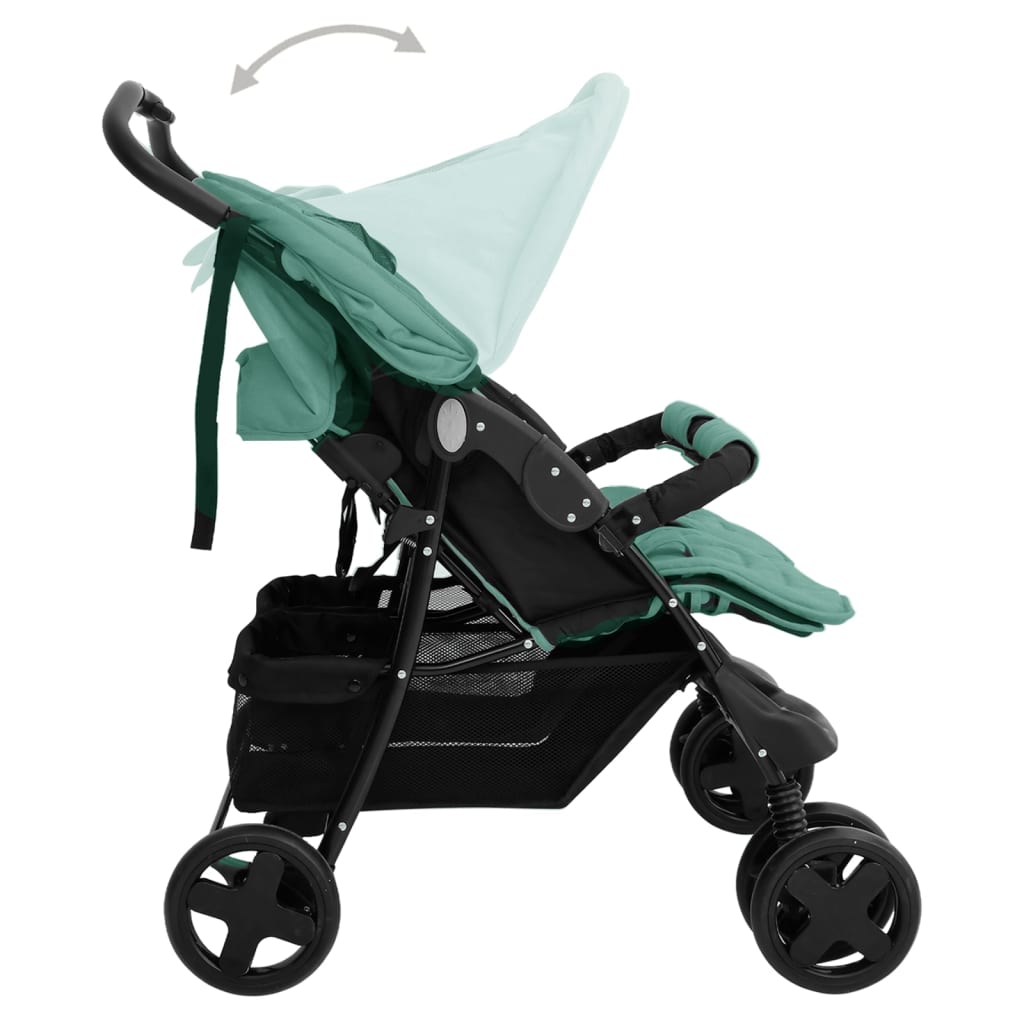 Zwillingswagen Zwillingsbuggy Geschwisterbuggy Falten Buggy Kinderwagen Stahl - Bild 70 von 72