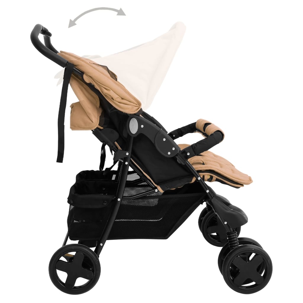 Zwillingswagen Zwillingsbuggy Geschwisterbuggy Falten Buggy Kinderwagen Stahl - Bild 37 von 72