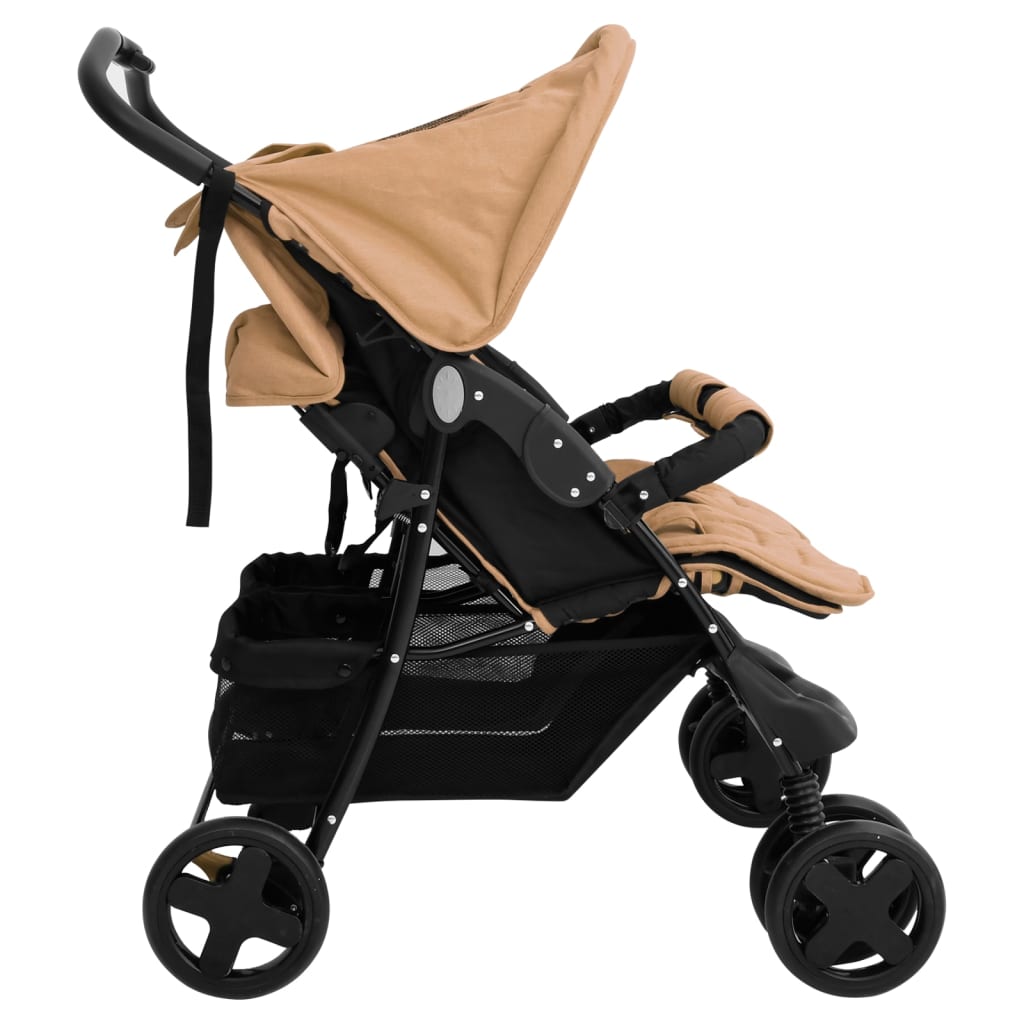 Zwillingswagen Zwillingsbuggy Geschwisterbuggy Falten Buggy Kinderwagen Stahl - Bild 35 von 72
