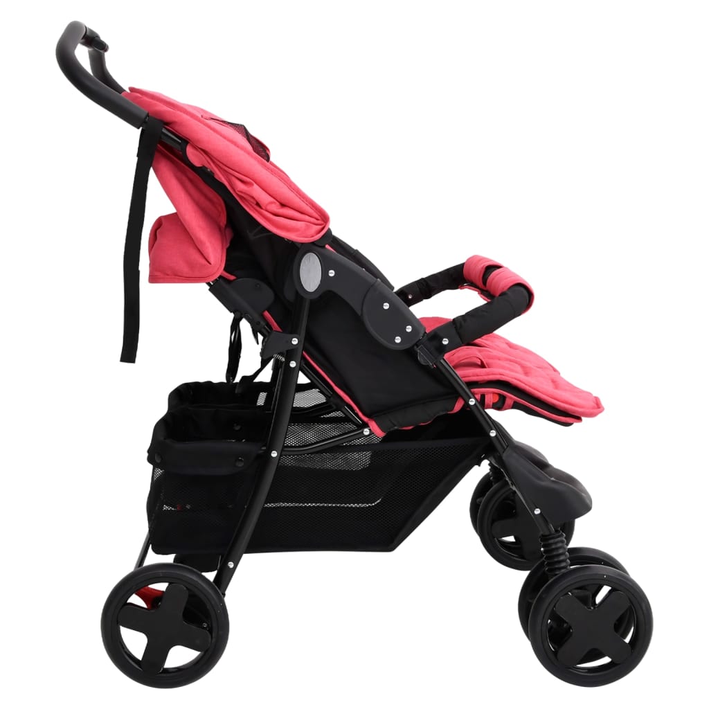 Zwillingswagen Zwillingsbuggy Geschwisterbuggy Falten Buggy Kinderwagen Stahl - Bild 56 von 72