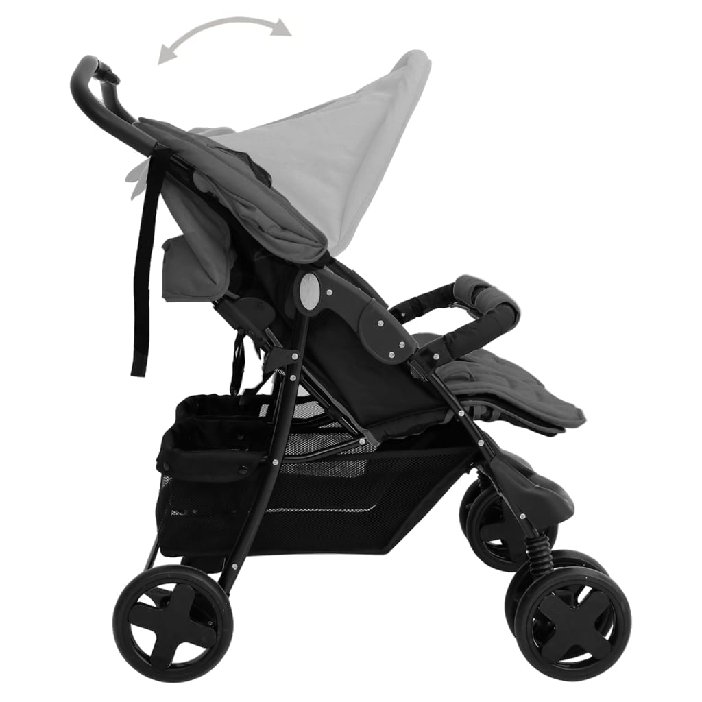 Zwillingswagen Zwillingsbuggy Geschwisterbuggy Falten Buggy Kinderwagen Stahl - Bild 26 von 72