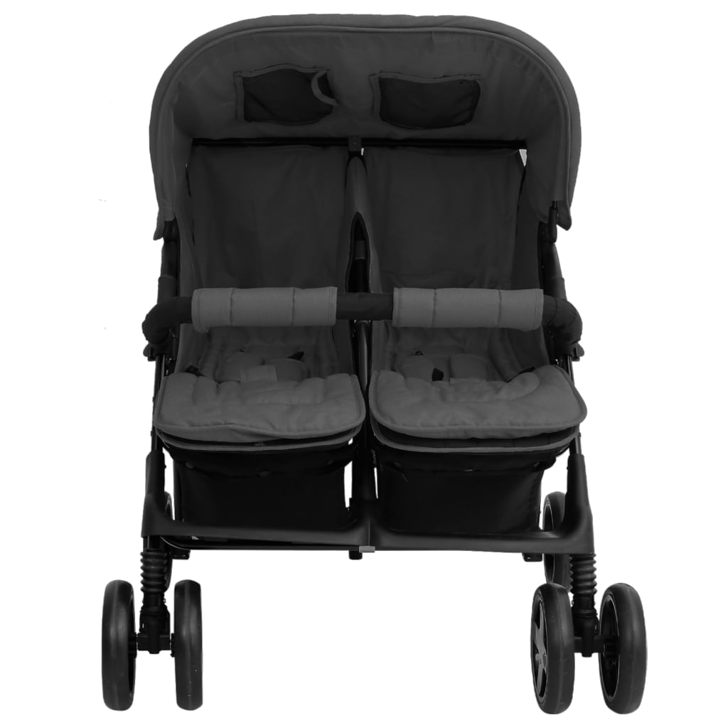 Zwillingswagen Zwillingsbuggy Geschwisterbuggy Falten Buggy Kinderwagen Stahl - Bild 22 von 72