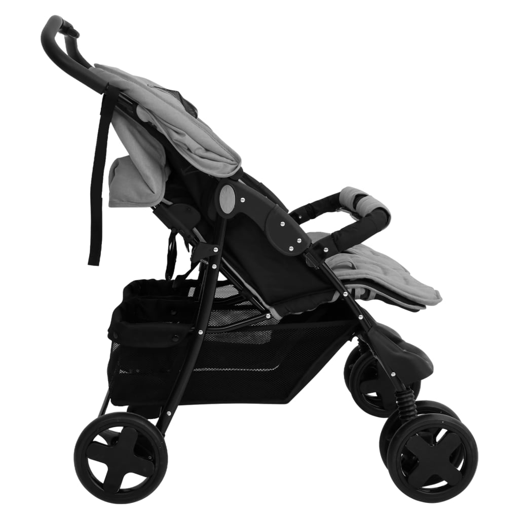Zwillingswagen Zwillingsbuggy Geschwisterbuggy Falten Buggy Kinderwagen Stahl - Bild 12 von 72