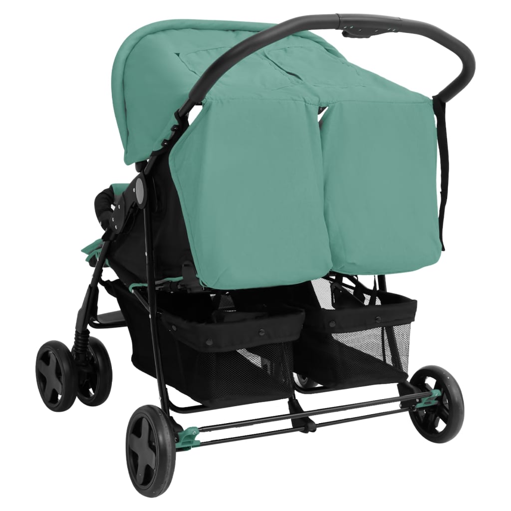 Zwillingswagen Zwillingsbuggy Geschwisterbuggy Falten Buggy Kinderwagen Stahl - Bild 69 von 72