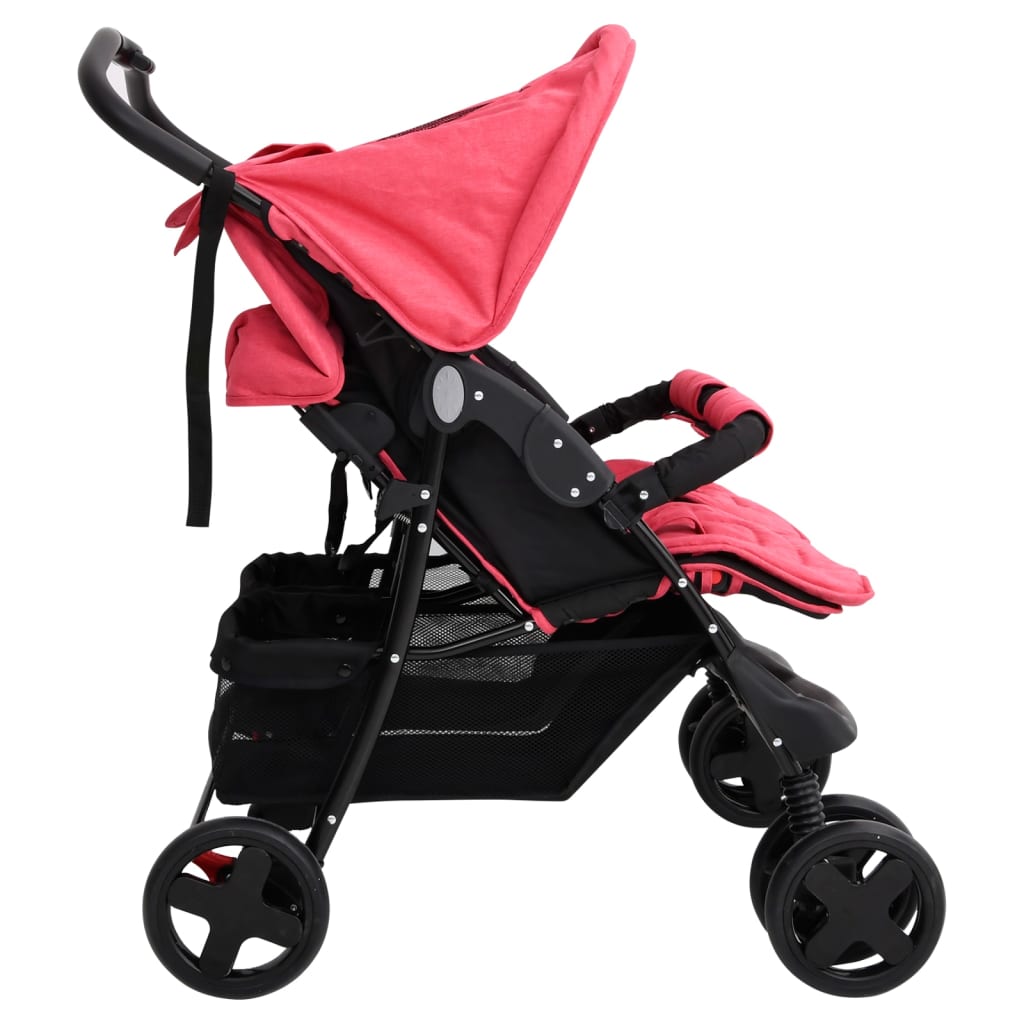 Zwillingswagen Zwillingsbuggy Geschwisterbuggy Falten Buggy Kinderwagen Stahl - Bild 57 von 72