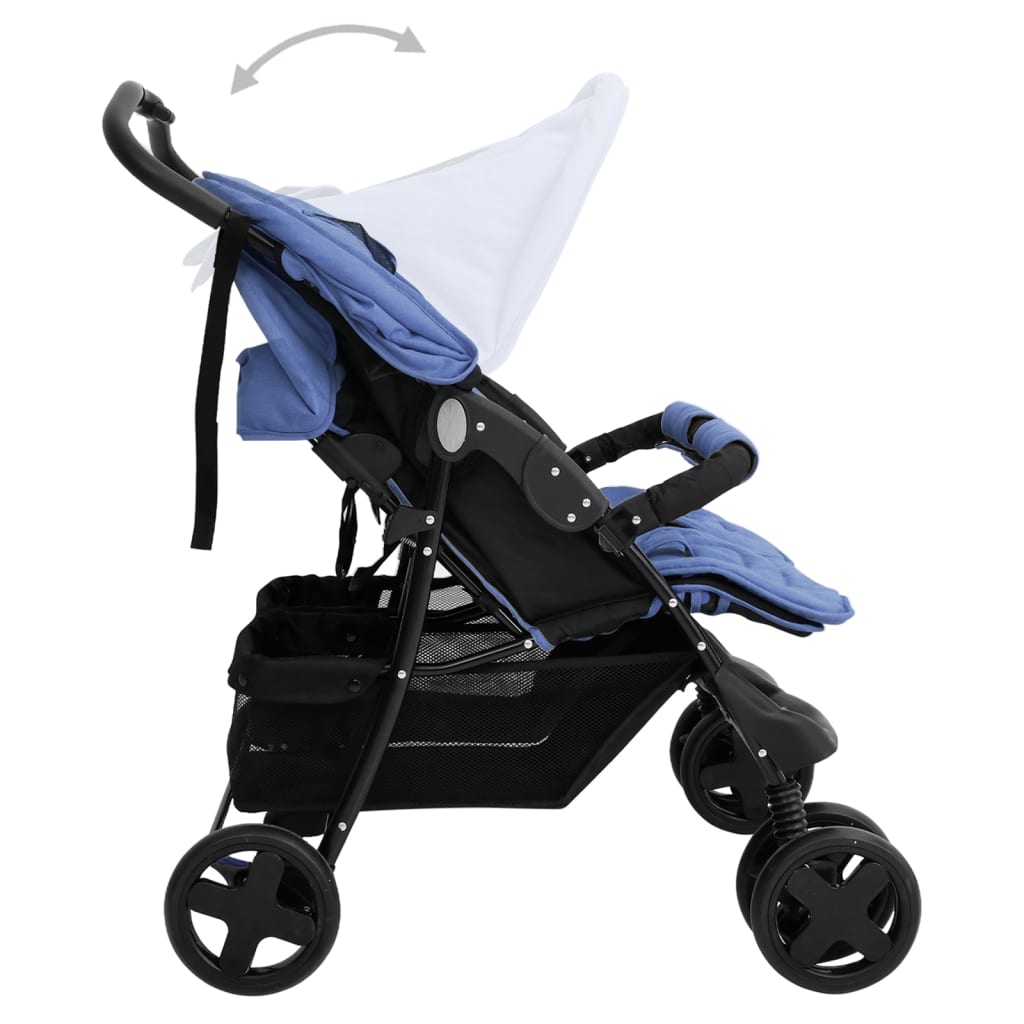 Zwillingswagen Zwillingsbuggy Geschwisterbuggy Falten Buggy Kinderwagen Stahl - Bild 48 von 72