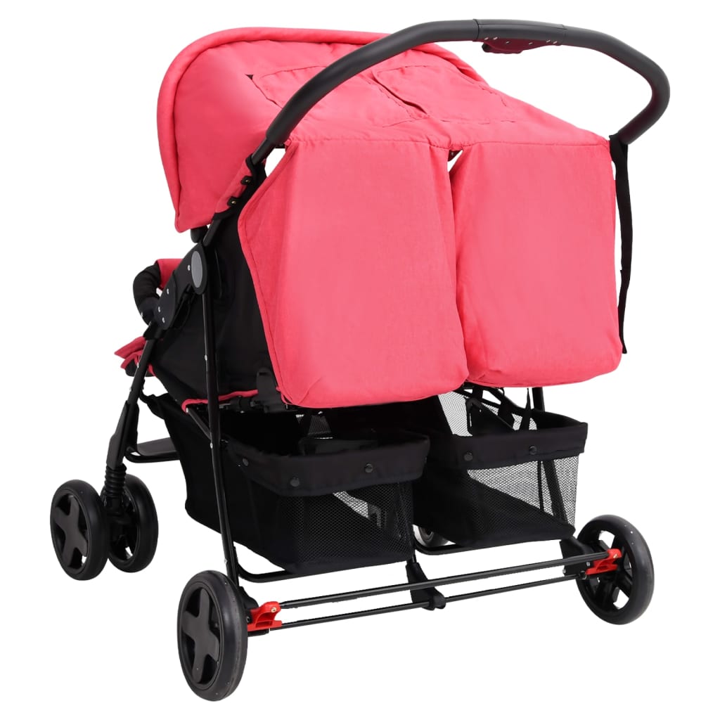 Zwillingswagen Zwillingsbuggy Geschwisterbuggy Falten Buggy Kinderwagen Stahl - Bild 58 von 72