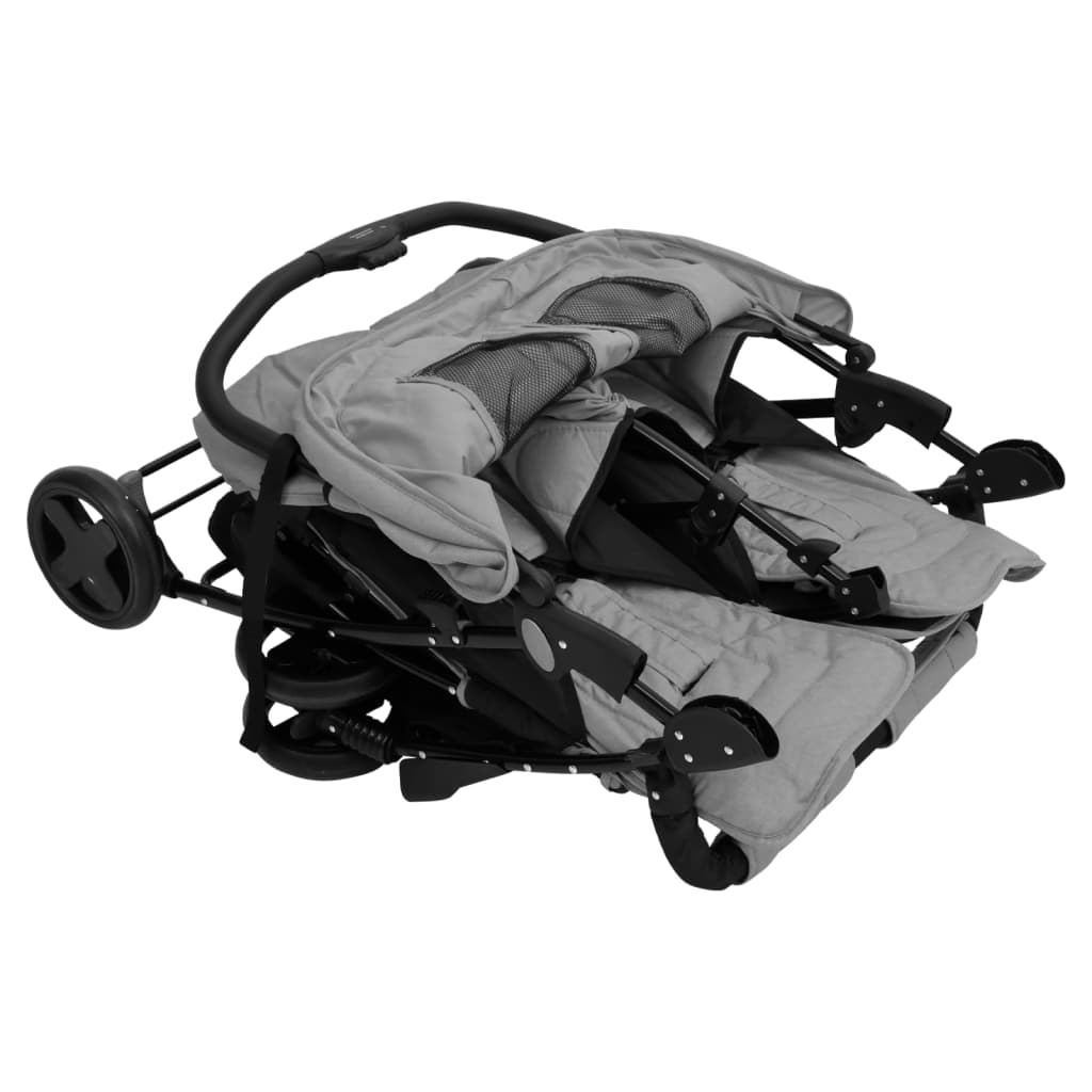 Zwillingswagen Zwillingsbuggy Geschwisterbuggy Falten Buggy Kinderwagen Stahl - Bild 16 von 72