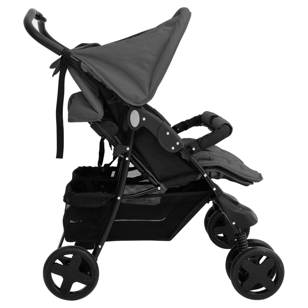Zwillingswagen Zwillingsbuggy Geschwisterbuggy Falten Buggy Kinderwagen Stahl - Bild 24 von 72