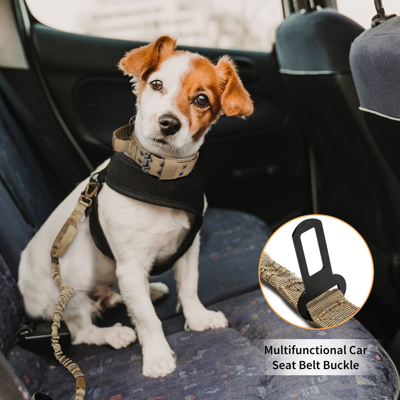 Taktisches Hundehalsband mit Griff Hundeleine Verstellbar Halsband Gepolstert