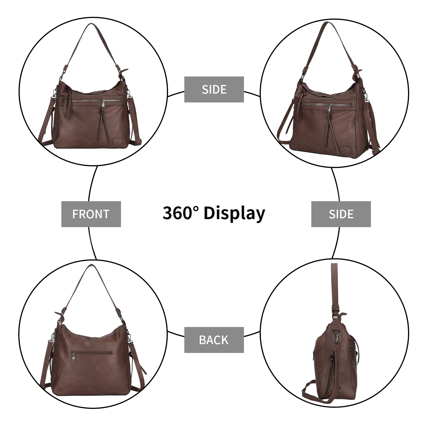Women's Leather Hobo Bag/Large Messenger Handbag/Tote Crossbody Shoulder Bag US