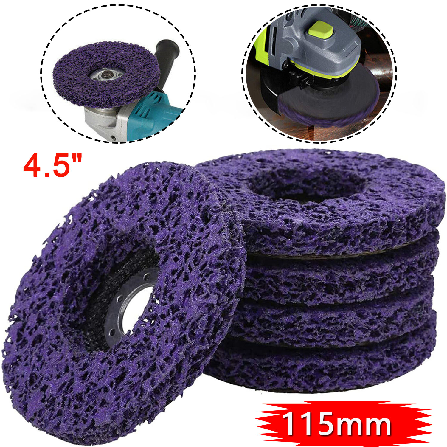 5/10Pcs Poly Strip Disc Abrasive Wheel Paint Rust Removal For Angle Grinder