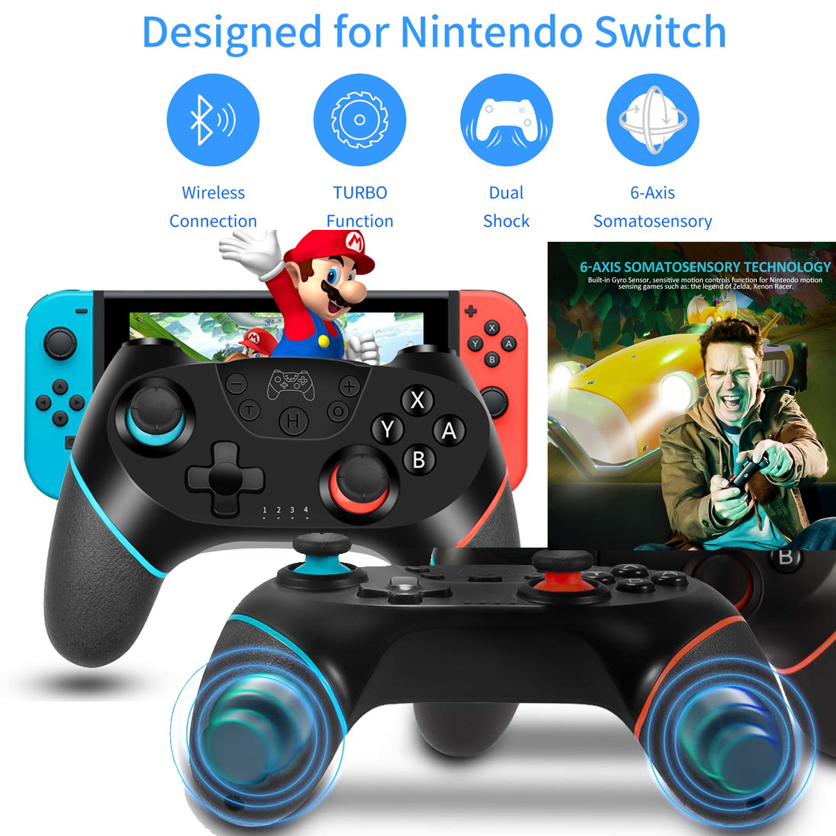 2X Controller Für Nintendo Switch Bluetooth Wireless Gamepads Kontroller  Griff | eBay
