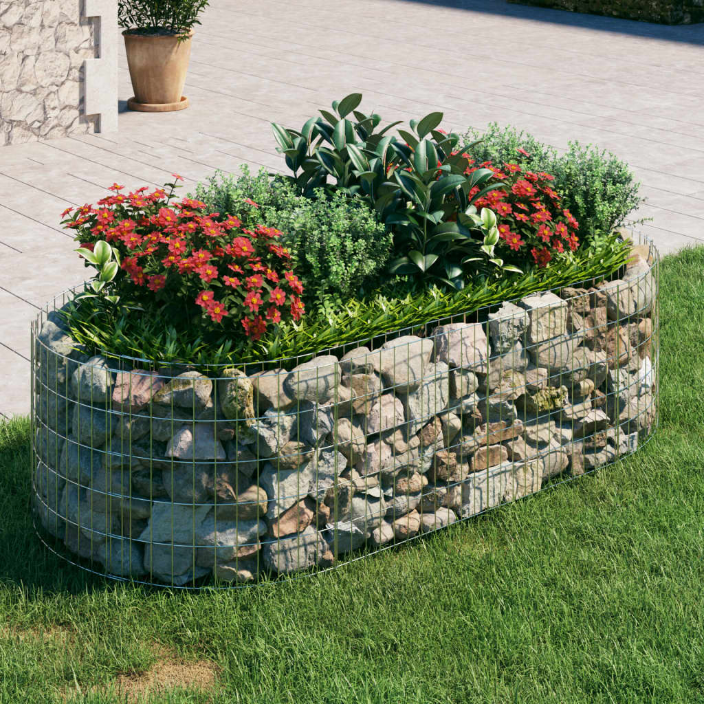 Gabionen-Hochbeet Steingabionen Steinkorb Zaun Mauer Gitter Verzinktes Eisen - Bild 37 von 46
