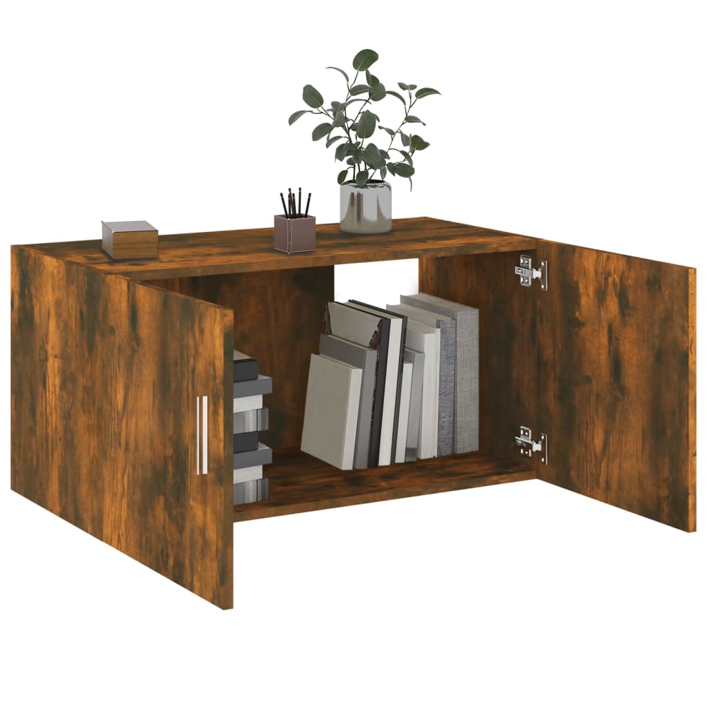 Wall Mounted Cabinet Chipboard Floating Storage Vanity Cupboard 2 Door Bathroom - Picture 46 of 63