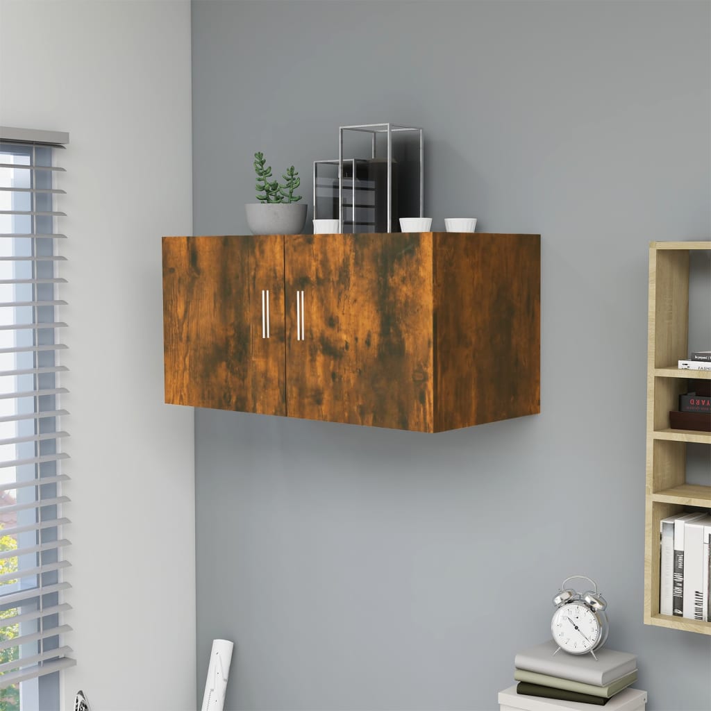Wall Mounted Cabinet Chipboard Floating Storage Vanity Cupboard 2 Door Bathroom - Picture 43 of 63