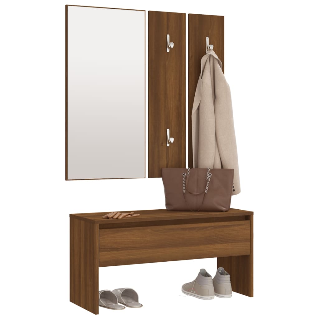 Flurgarderobe Ruben weiß Garderobenset Schuhbank Komplettgarderobe Flur Satz - Bild 60 von 70