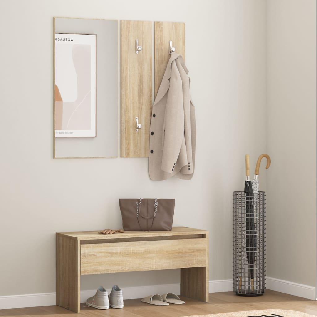 Flurgarderobe Ruben weiß Garderobenset Schuhbank Komplettgarderobe Flur Satz - Bild 17 von 70