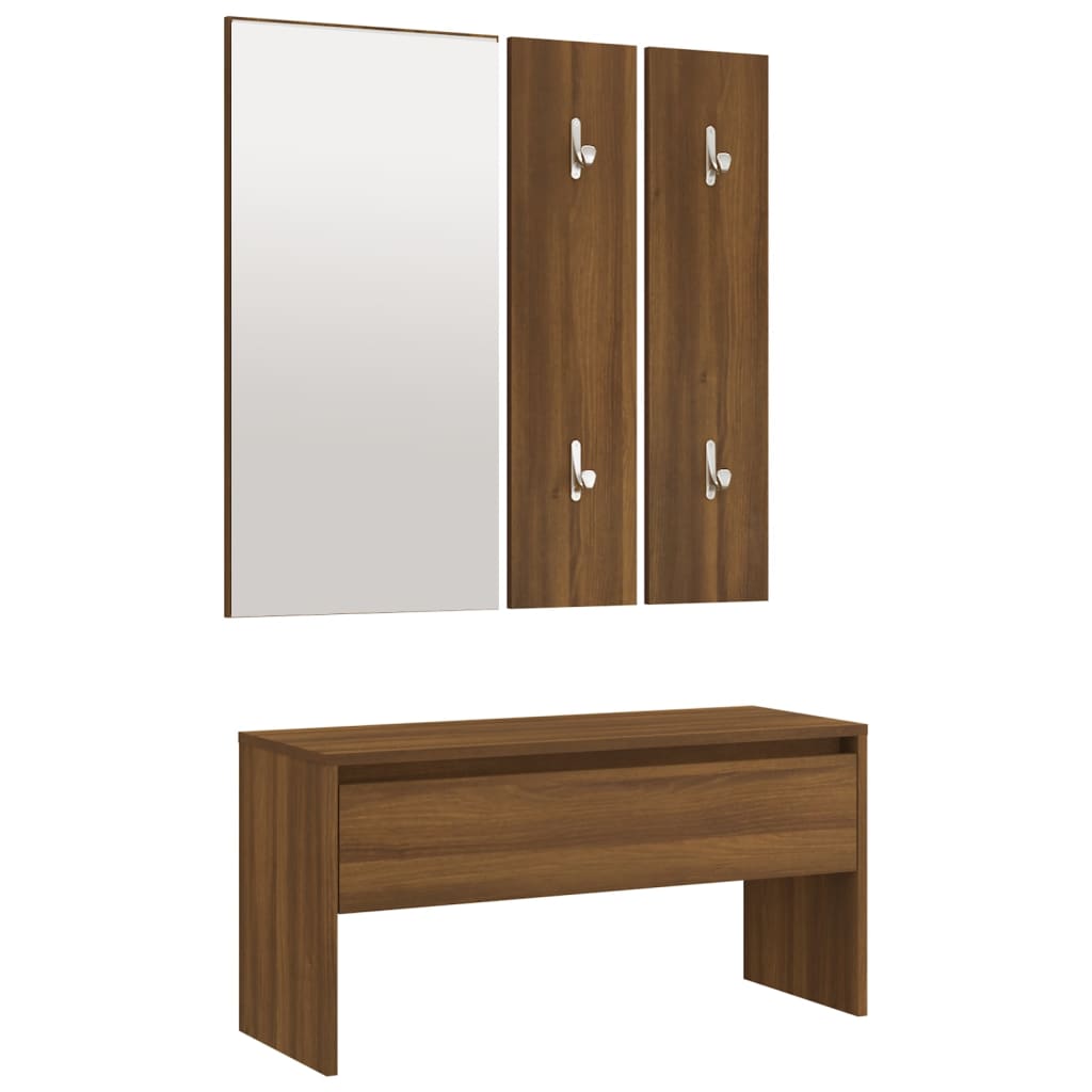 Flurgarderobe Ruben weiß Garderobenset Schuhbank Komplettgarderobe Flur Satz - Bild 58 von 70
