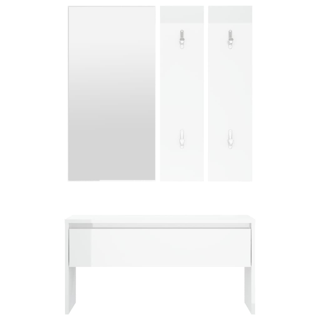Flurgarderobe Ruben weiß Garderobenset Schuhbank Komplettgarderobe Flur Satz - Bild 37 von 70