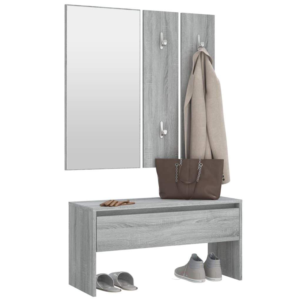 Flurgarderobe Ruben weiß Garderobenset Schuhbank Komplettgarderobe Flur Satz - Bild 52 von 70