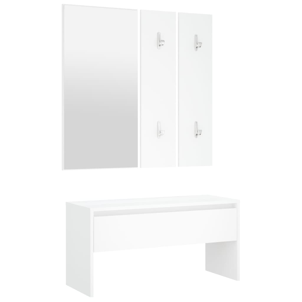 Flurgarderobe Ruben weiß Garderobenset Schuhbank Komplettgarderobe Flur Satz - Bild 10 von 70